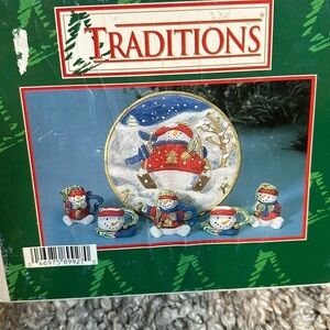 Traditions Miniature 10pc Tea Set - snowman